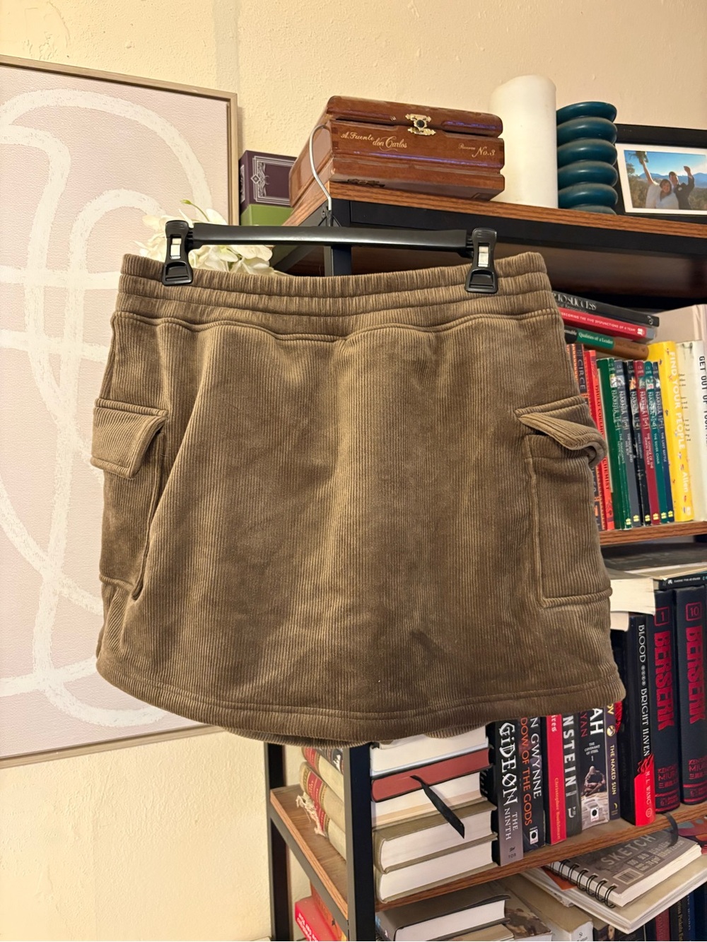 Corduroy Cargo Skort in Brown